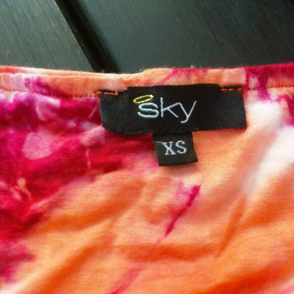 Sky Halter Fringed Tie Dye Sunset Maxi Dress - Picture 6 of 6
